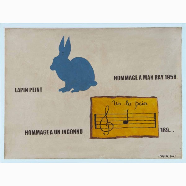 Jacques Charlier, Lapin peint... (Hommage à Man Ray 1958), 2023