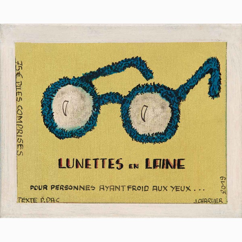 Lunettes en laine (Pierre Dac series), 2019, Jacques Charlier