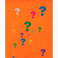 Point d'interrogation (fond orange), 1994, Jonier Marin