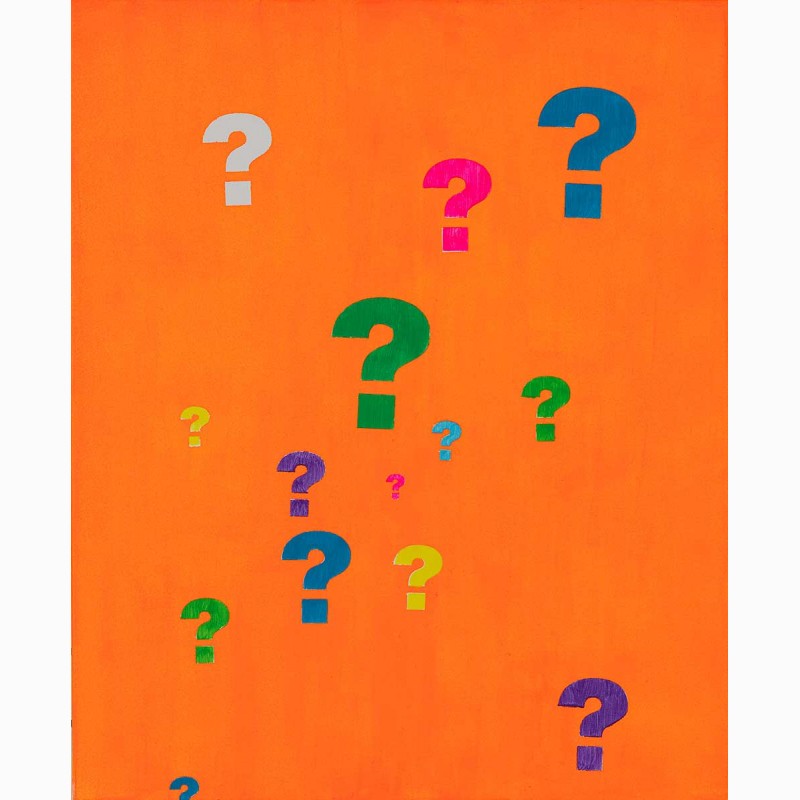 Point d'interrogation (fond orange), 1994, Jonier Marin